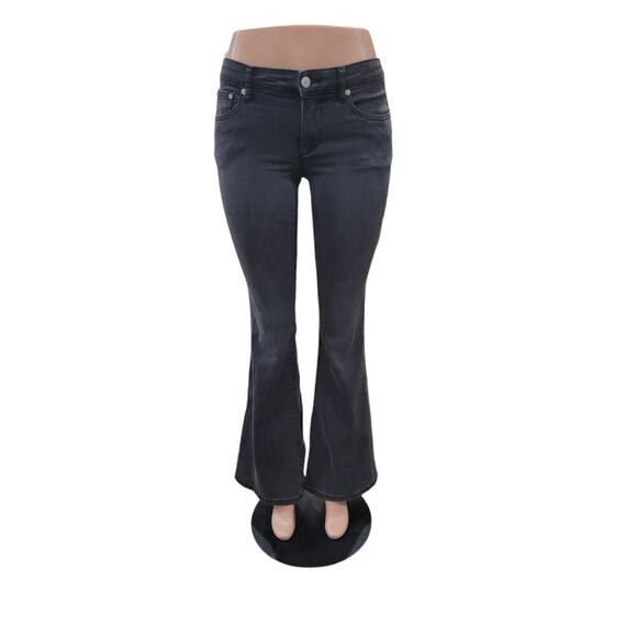 Urban Outfitters BDG‎ Flare Bell Bottom Stretch Denim Jeans Size 28 Washed Black - Picture 1 of 14